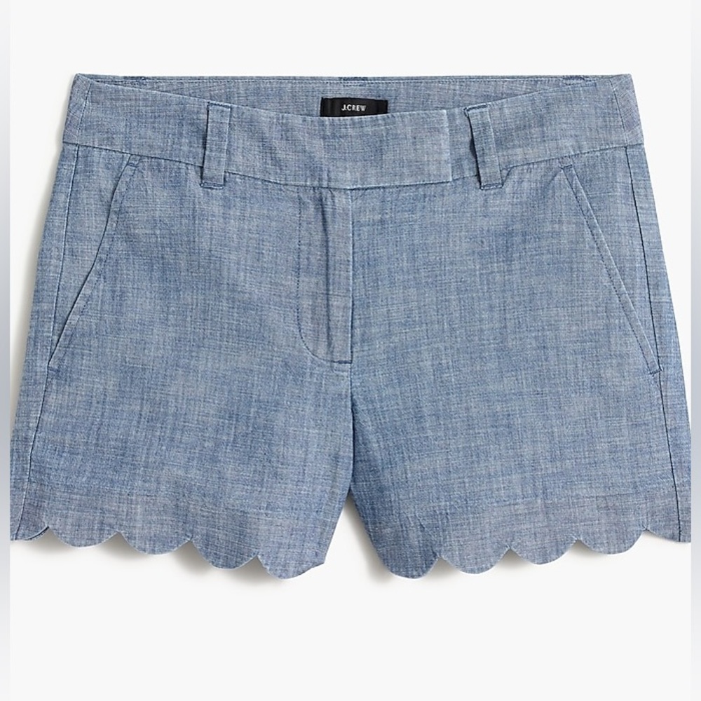 J. Crew Chambray short with scalloped hem